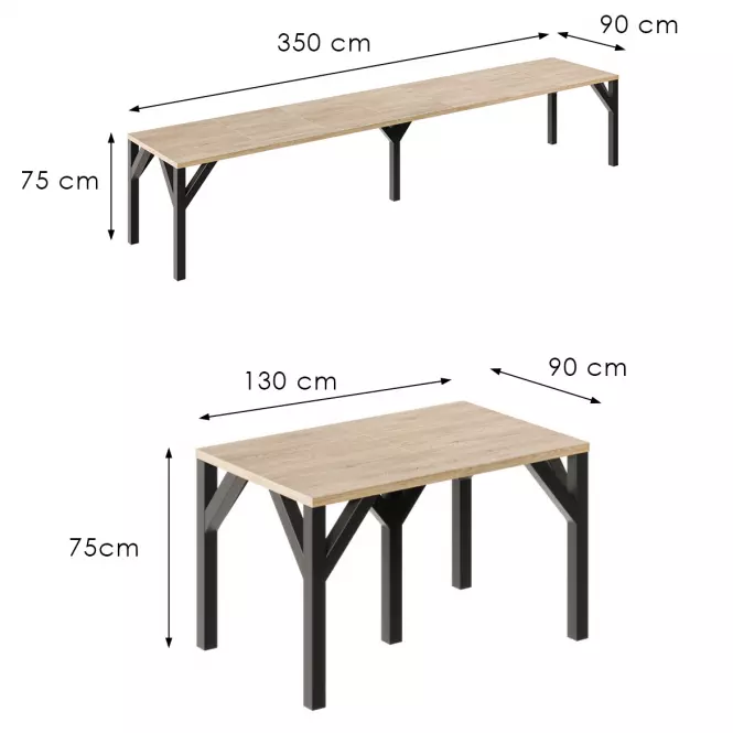 Rozkladací stôl Dunaj 350 dub cremona torro