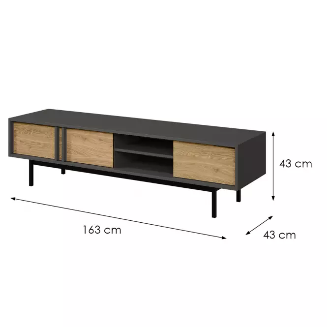 TV stolík 160 Alsy 9 Olejovaný dub/Antracit,2