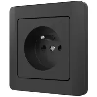 Jednoduchá zásuvka Z/U SILVA black 46220