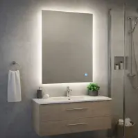 Kúpeľňové zrkadlo s LED osvetlením a dotykovým vypínačom 62 W 60x80 cm
