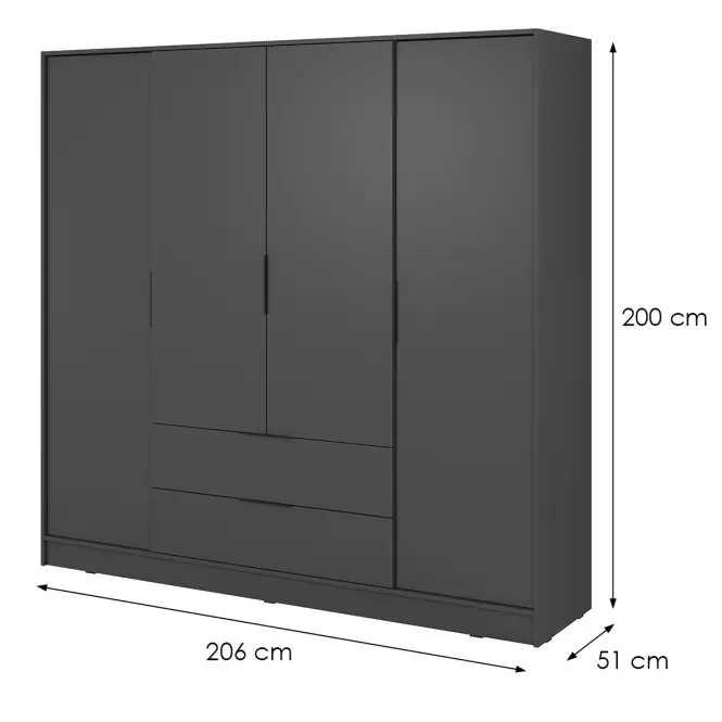 Skriňa Kelly 4D bez zrkadla grafit