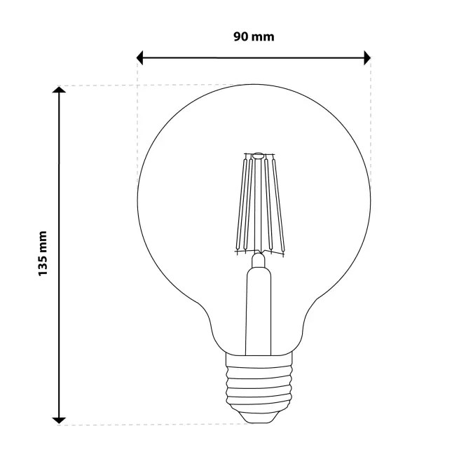 Žiarovka LED G95 filament 6W E27 660LM 2000K A