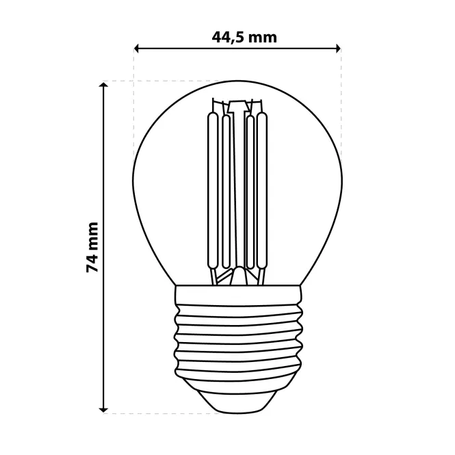 Žiarovka LED  FIL 4W E27 470LM NB,4