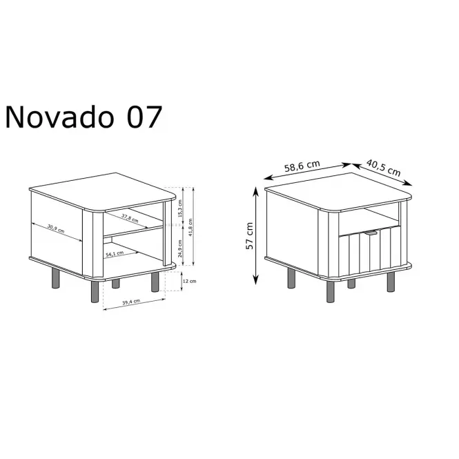 Nočný stolík Novado 7nv Biela klasika