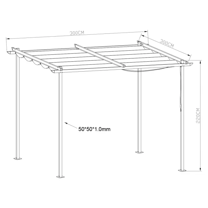 Záhradný pavilón / pergola 2,6x2,6x2,2 m béžová