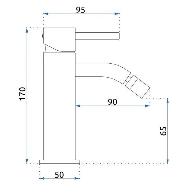 Bidetová batéria Rea Lungo brúsená meď