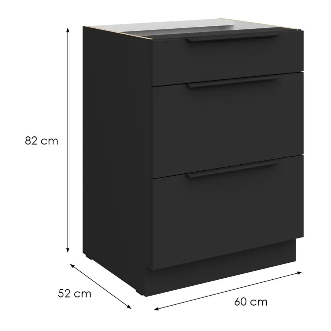 Kuchynská skrinka Aria-Bl/Bl Anti Fingerprint 60d 3s Bb