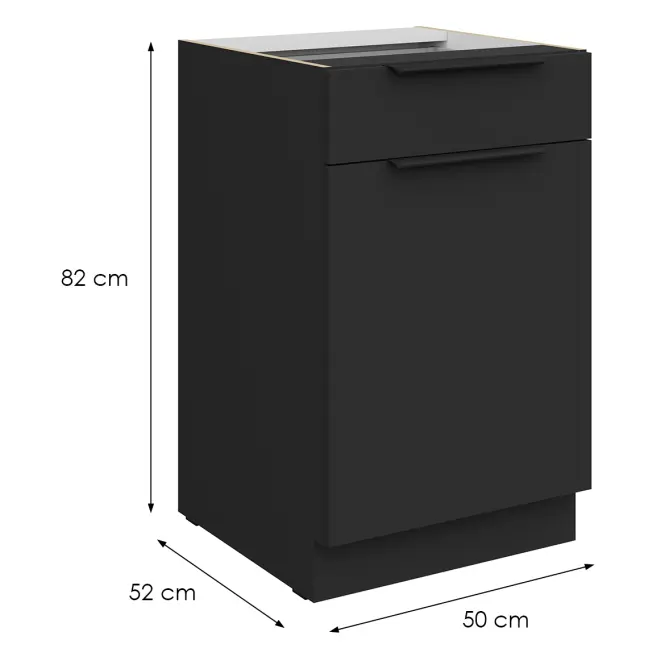 Kuchynská skrinka Aria-Bl/Bl Anti Fingerprint 50d 1f 1s Bb