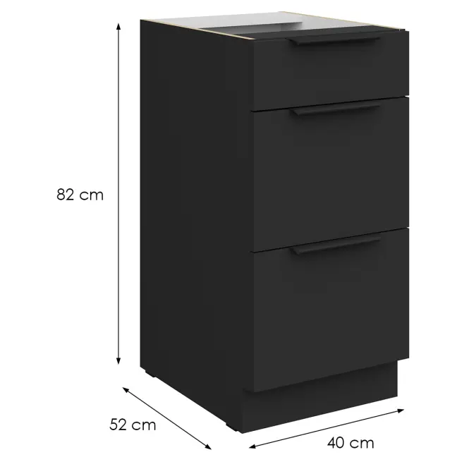 Kuchynská skrinka Aria-Bl/Bl Anti Fingerprint 40d 3s Bb