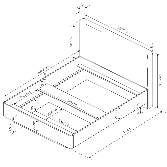 Posteľ 160x200 Viki Dub Barista,6