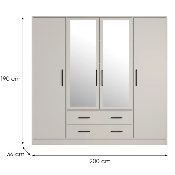 Skriňa Smart Srl1 4dl Cashmere,2