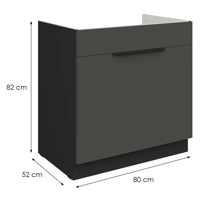 Kuchynská skrinka Aria-Gr/Bl Anti Fingerprint 80zl 1s Bb