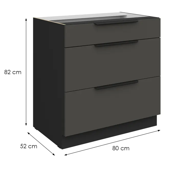 Kuchynská skrinka Aria-Gr/Bl Anti Fingerprint 80d 3s Bb