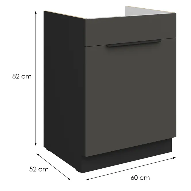 Kuchynská skrinka Aria-Gr/Bl Anti Fingerprint 60zl 1s Bb