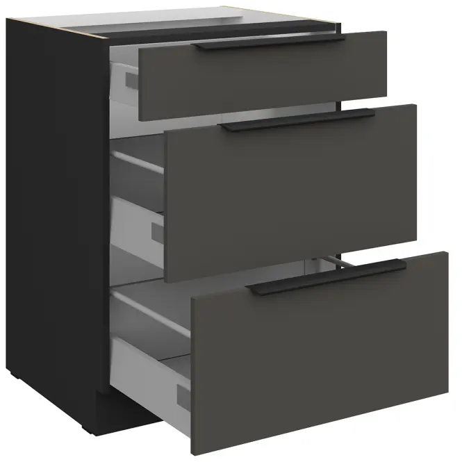 Kuchynská skrinka Aria-Gr/Bl Anti Fingerprint 60d 3s Bb