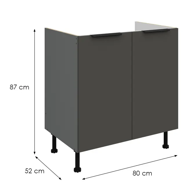 Kuchynská skrinka Aria-Gr/Ant Anti Fingerprint 80zl 2f Bb