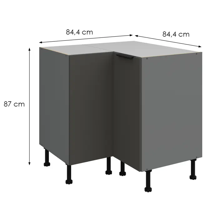 Kuchynská skrinka Aria-Gr/Ant Anti Fingerprint 90x90 Dn 2f Bb