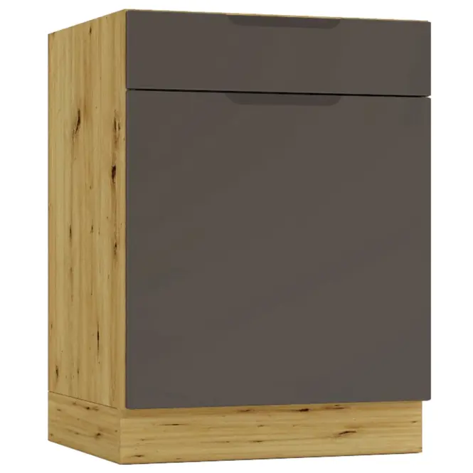 Kuchynská skrinka Cosmo Isabel D60s/1 P/L Mocca Grey/Dub Artisan
