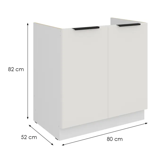Kuchynská skrinka Aria-Wh/Wh Anti Fingerprint 80zl 2f Bb