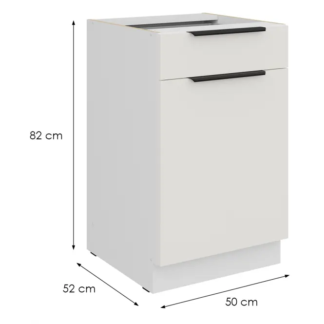 Kuchynská skrinka Aria-Wh/Wh Anti Fingerprint 50d 1f 1s Bb
