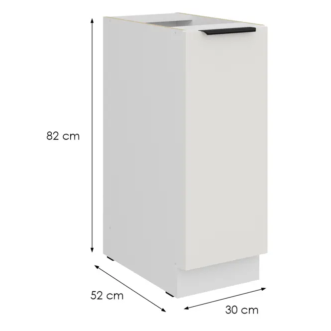 Kuchynská skrinka Aria-Wh/Wh Anti Fingerprint 30d Cargo Bb