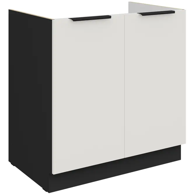 Kuchynská skrinka Aria-Wh/Bl Anti Fingerprint 80zl 2f Bb