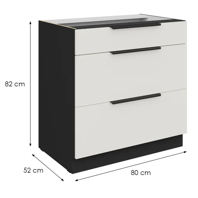 Kuchynská skrinka Aria-Wh/Bl Anti Fingerprint 80d 3s Bb