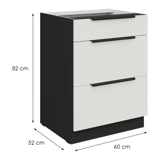 Kuchynská skrinka Aria-Wh/Bl Anti Fingerprint 60d 3s Bb