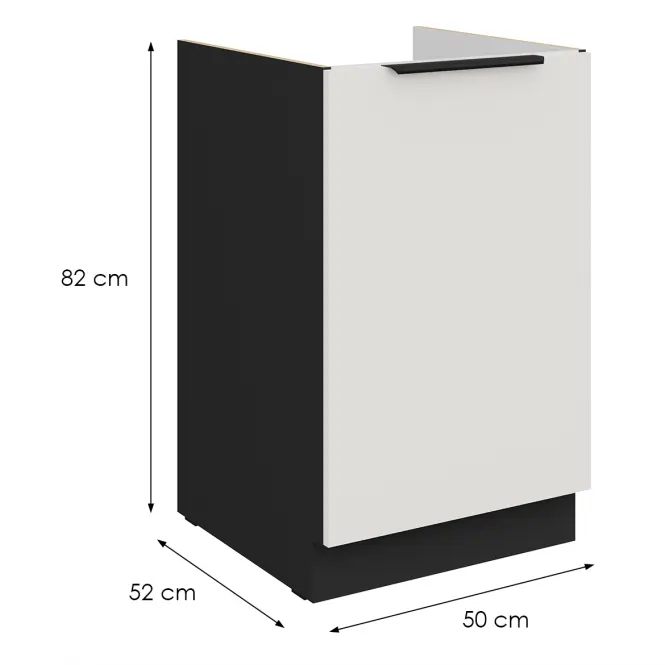 Kuchynská skrinka Aria-Wh/Bl Anti Fingerprint 50zl 1f Bb