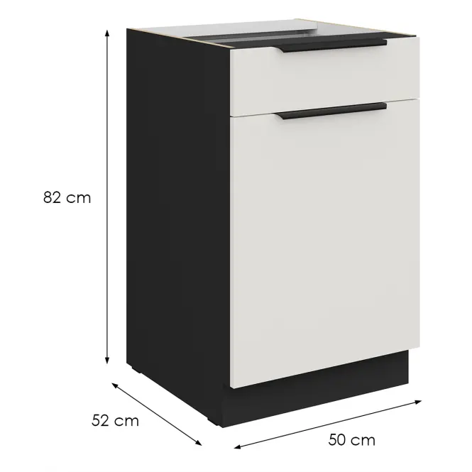 Kuchynská skrinka Aria-Wh/Bl Anti Fingerprint 50d 1f 1s Bb