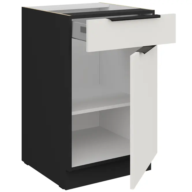 Kuchynská skrinka Aria-Wh/Bl Anti Fingerprint 50d 1f 1s Bb