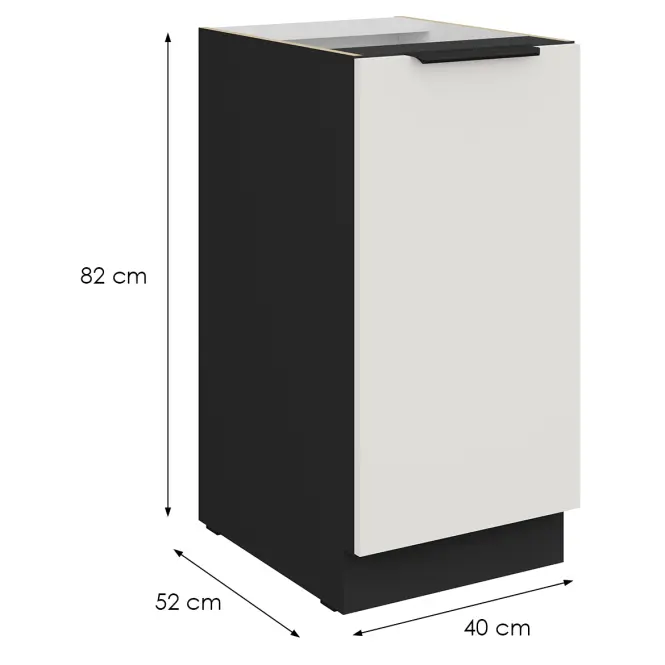 Kuchynská skrinka Aria-Wh/Bl Anti Fingerprint 40d 1f Bb