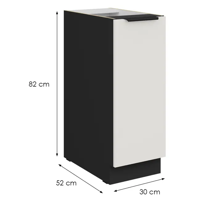 Kuchynská skrinka Aria-Wh/Bl Anti Fingerprint 30d Cargo Bb