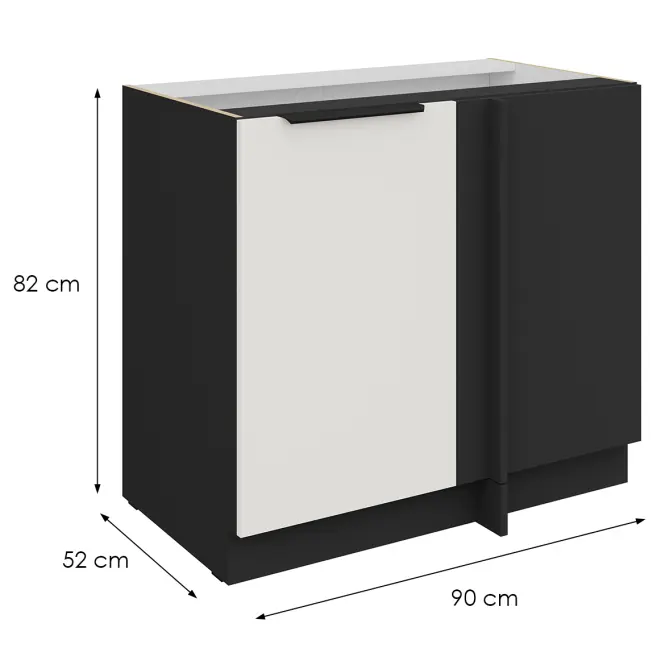 Kuchynská skrinka Aria-Wh/Bl Anti Fingerprint 105 Nd 1f Bb