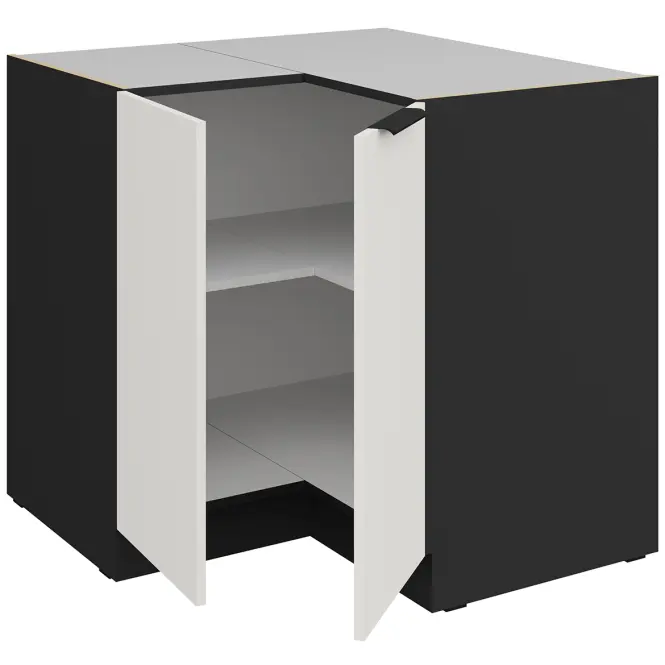 Kuchynská skrinka Aria-Wh/Bl Anti Fingerprint 90x90 Dn 2f Bb