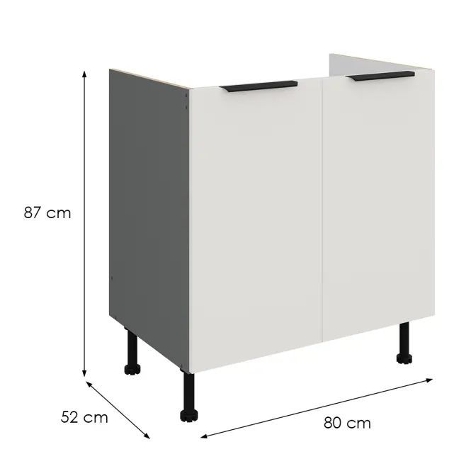 Kuchynská skrinka Aria-Wh/Ant Anti Fingerprint 80zl 2f Bb