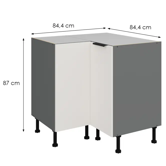 Kuchynská skrinka Aria-Wh/Ant Anti Fingerprint 90x90 Dn 2f Bb