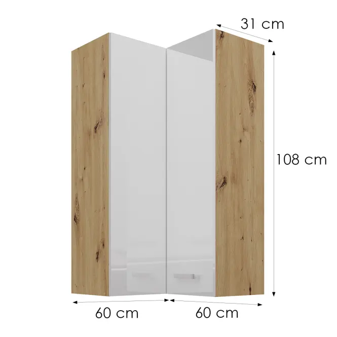 Skrinka do kuchyne artisan biely 60x60 GN-108 2F (90°)