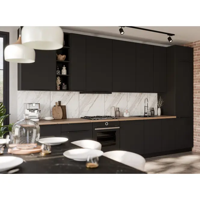 Kuchynská linka Aria BL/BL 390 cm bez kuchynskej dosky,5