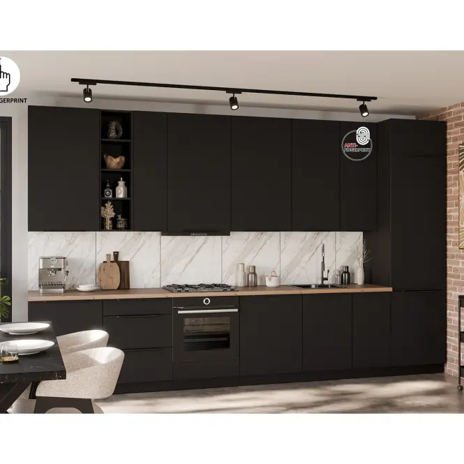 Kuchynská linka Aria BL/BL 390 cm bez kuchynskej dosky,6