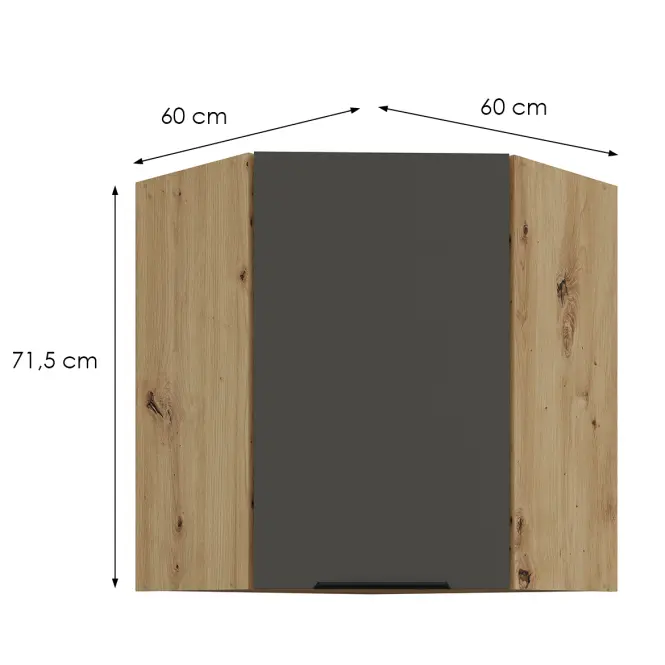 Kuchynská skrinka Aria-Gr/Ar Anti Fingerprint 60x60 Gn-72 1f (45°)