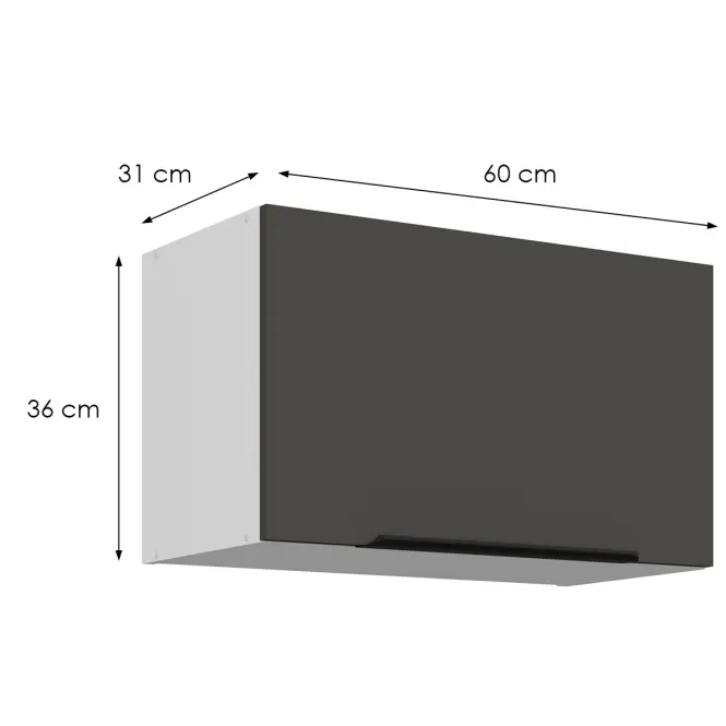 Kuchynská skrinka Aria-Gr/Wh Anti Fingerprint 60gu-36 1f