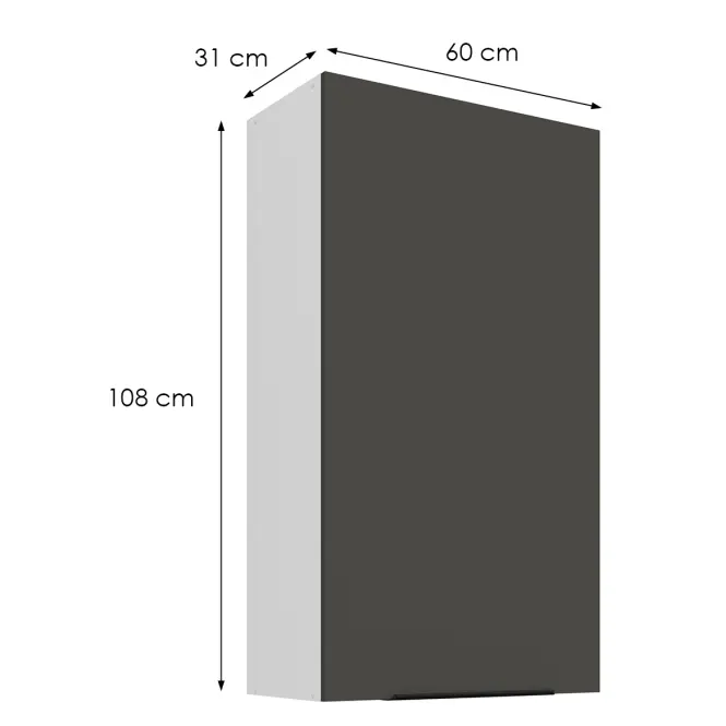 Kuchynská skrinka Aria-Gr/Wh Anti Fingerprint 60g-108 1f