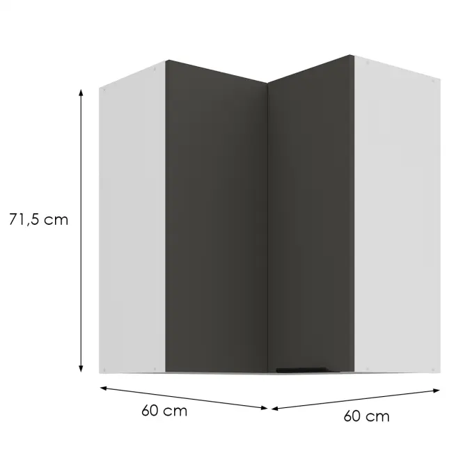 Kuchynská skrinka Aria-Gr/Wh Anti Fingerprint 60x60 Gn-72 2f (90°)