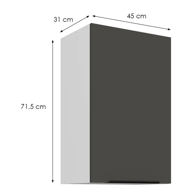 Kuchynská skrinka Aria-Gr/Wh Anti Fingerprint 45g-72 1f