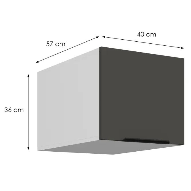 Kuchynská skrinka Aria-Gr/Wh Anti Fingerprint 40 Nagu-36 1f