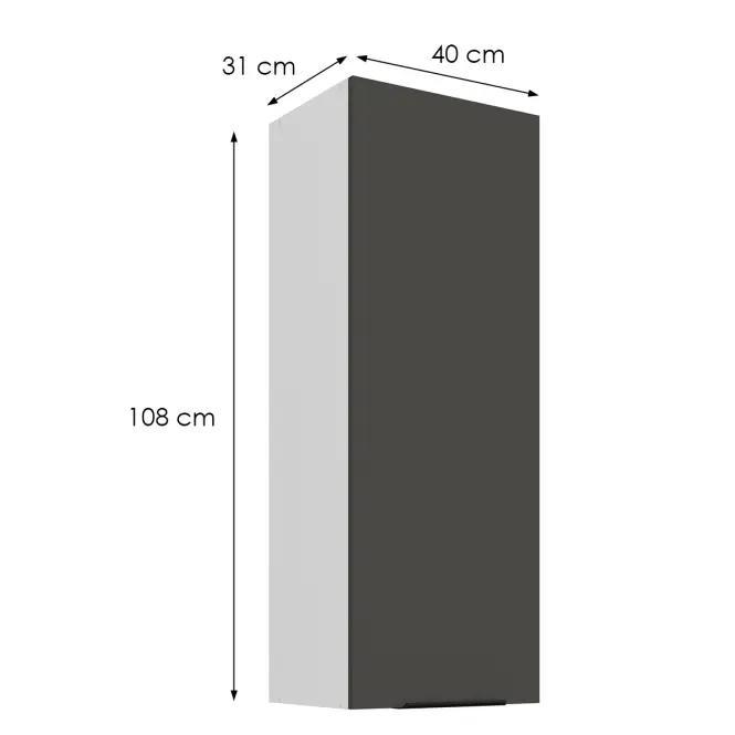 Kuchynská skrinka Aria-Gr/Wh Anti Fingerprint 40g-108 1f