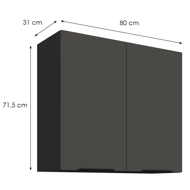 Kuchynská skrinka Aria-Gr/Bl Anti Fingerprint 80g-72 2f