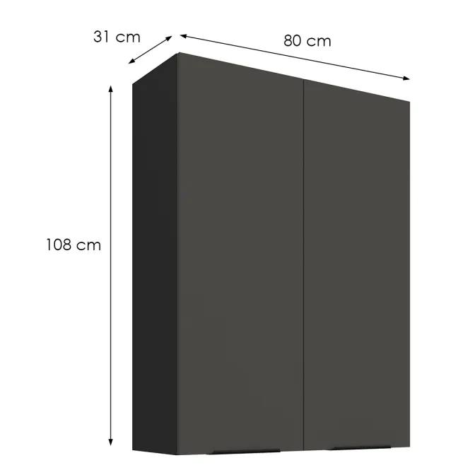 Kuchynská skrinka Aria-Gr/Bl Anti Fingerprint 80g-108 2f