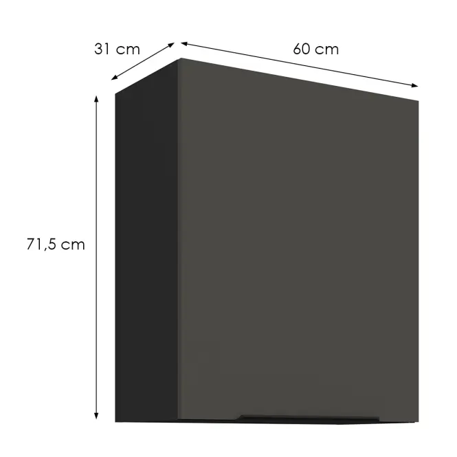 Kuchynská skrinka Aria-Gr/Bl Anti Fingerprint 60g-72 1f